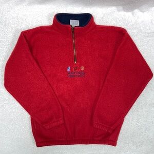 Vintage Tahoe activewear Martha’s Vineyard red fleece quarter zip pullover L